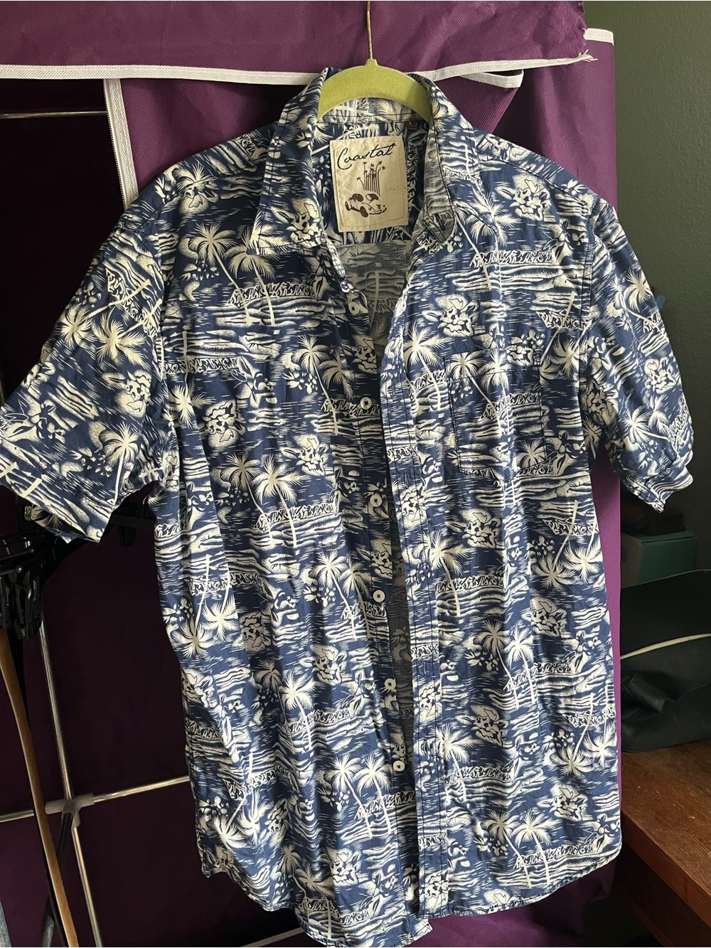 Coastal Kids' Blue Hawaiian Button-Down Shirt
